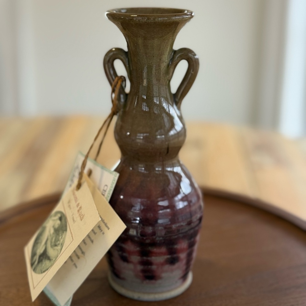 Studio Art Pottery Vase Naomi and Ruth Water Vessel by Nichols Pottery Handmade